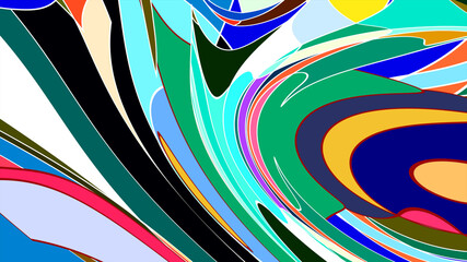 Abstract colorful psychedelic fluid background for music festival 2025