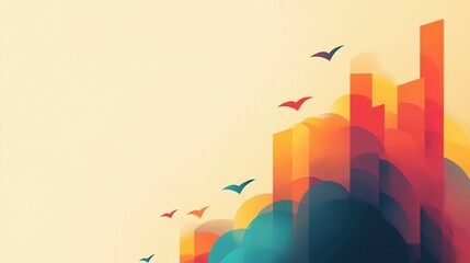 abstract business transformation concept image with upward trend symbolizing growth and development featuring ample copy space for text or additional design elements