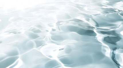 Fototapeta premium Blurred Ripple Water Texture on White Background: An abstract image of water ripples with a blurred effect, set against a white background for a clean and modern look.