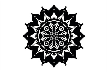 abstract floral ornament silhouette vector