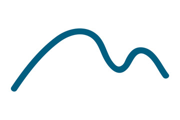 Png blue squiggle line sticker, transparent background