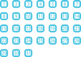 calendar of all days of a month as vector