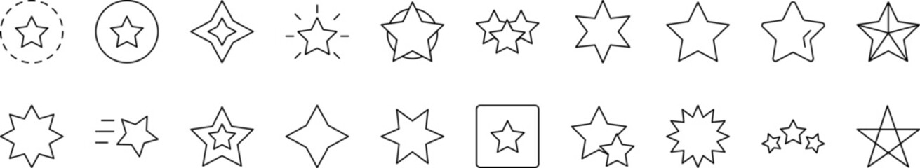 Star Line Icon Collection. Editable Stroke. Perfect for Infographics, Articles, Books, Flyers, Banners