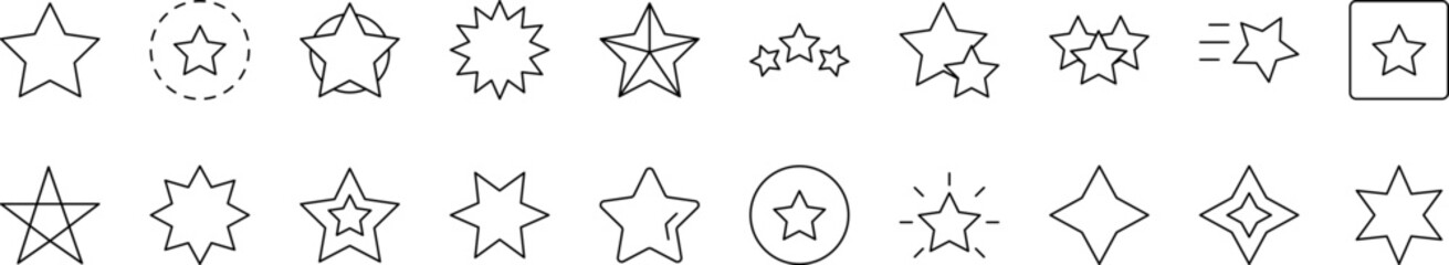 Star Outline Image Collection. Editable Stroke. Perfect for Infographics, Articles, Books, Flyers, Banners
