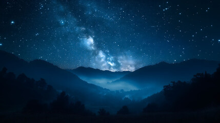 Fototapeta premium starry milky way mountain landscape