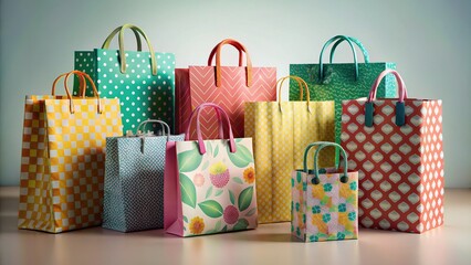 Stylish Collection of Shopping Bags Mockup for Retail Branding and Marketing