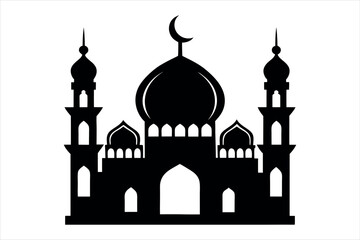 silhouette of the mosque