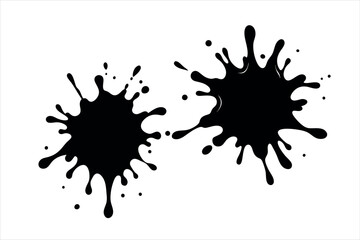 ink splashes vector silhouette set