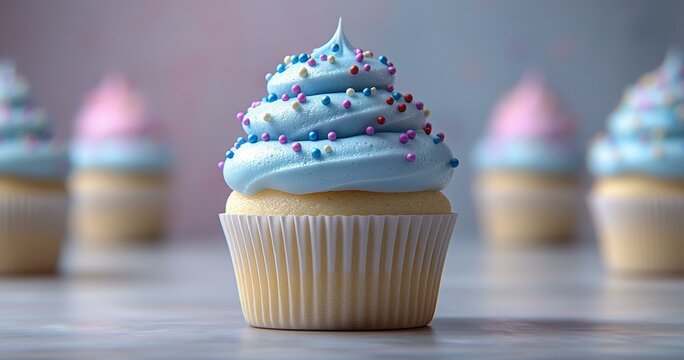 Adorable Cupcakes with Sprinkles