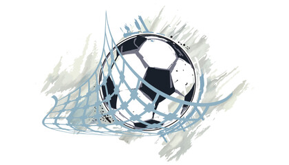 Football ball with a watercolor effect. Vector illustration.