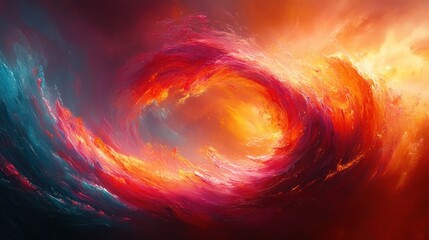 Abstract Swirling Fire and Water