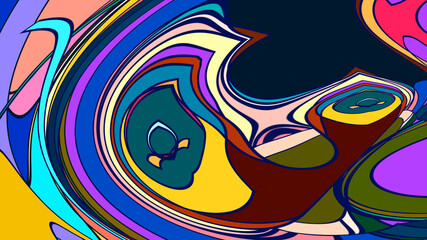 Abstract colorful psychedelic fluid background for music festival 2025