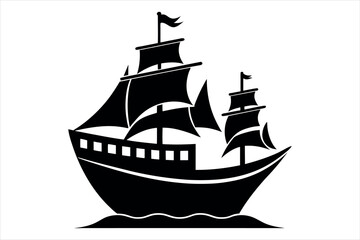 silhouette vector of a ship