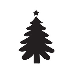 Cristmas tree icon silhouette vector illustration art 