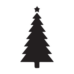 Cristmas tree icon silhouette vector illustration art 