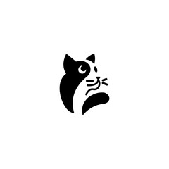 Vector illustration of cute silhoutte cat