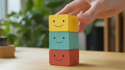 The Colorful Smiley Block Tower