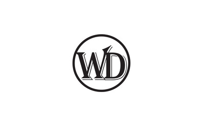  WD, DW, W, D Abstract Letters Logo Monogram