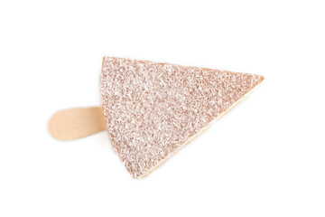 Chocolate and Vanilla Cake pops Marshmallow isolated on white, top view.