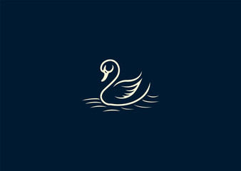 Fototapeta premium Vector illustration of Luxury Swan Logo Design