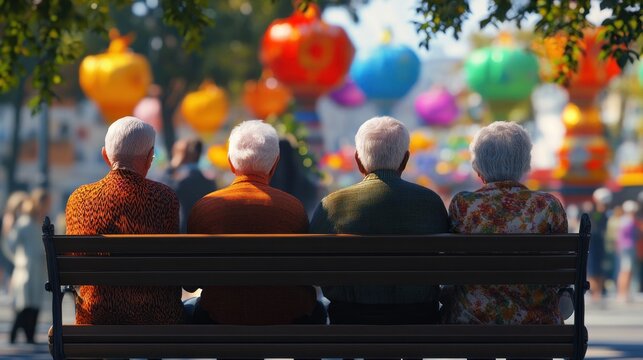 Senior Citizens Watching a Fair