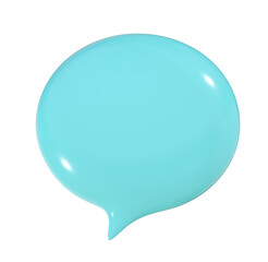 Blank blue bubble speech 3d on png transparent background.