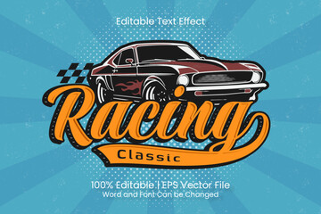 Classic Racing Editable Text Effect Vintage Style © rizqikreatif88