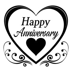 Happy Anniversary Heart Frame Design for Romantic Celebrations and Event