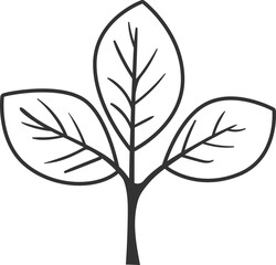 Sprout with leaf vector icon. Plant symbol of nature and environment.