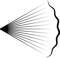 Spray icon of aerosol or airbrush for water gas nozzle steam, perfume deodorant, graffiti paint. Sign shower drops, disinfection, cleaning.