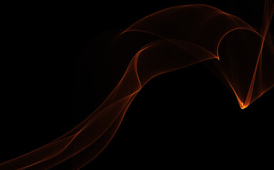 Dark abstract background with a glowing abstract waves