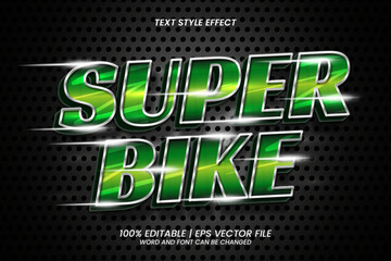 Super Bike Text Effect Editable on Black Background