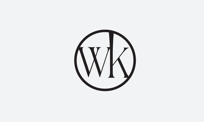 WK, KW, W, K Abstract Letters Logo Monogram