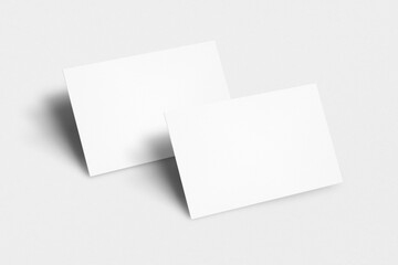 Png business card mockup on white background in front and rear view
