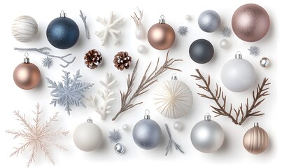 christmas tree decorations, xmas, holiday, pattern , generation AI