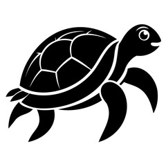 Turtle Black silhouette vector illustration, Vector Icon