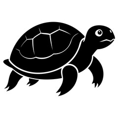 Turtle Black silhouette vector illustration, Vector Icon