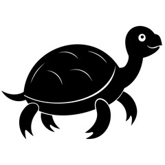Turtle Black silhouette vector illustration, Vector Icon