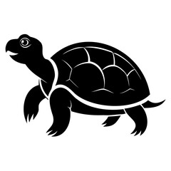 Turtle Black silhouette vector illustration, Vector Icon