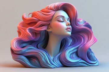 Obraz premium Digital Art, 3D Head, Modern Design