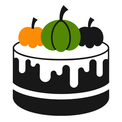 olive-green--honey-cake-whith-pumpkins silhouette vector art illustration 