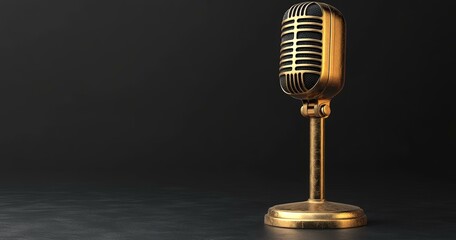 Professional Microphone on Stand, Audio Recording Equipment