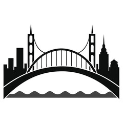 silhouette of bridge