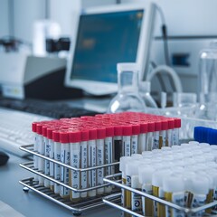 test tube samples in laboratory