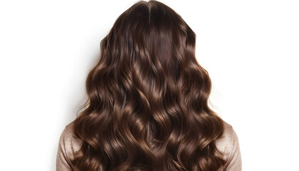 Fototapeta premium Long brown hair. Back view