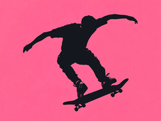 skateboarder jumping silhouette