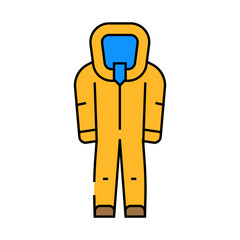 hazmat suit ppe protective equipment line icon vector. hazmat suit ppe protective equipment sign. isolated symbol illustration