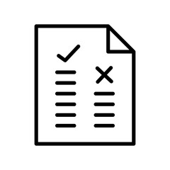 Pros and cons line icon in paper, dos and donts flat icon simple line style