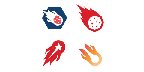 Set collection of Comet meteor logo vector icon illustration design © fahmi