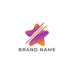 ILLUSTRATION STAR GRADIENT ORANGE PURPLE COLOR SIMPLE LOGO ICON TEMPLATE DESIGN VECTOR
